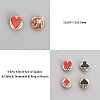 CHGCRAFT 4 Sets 4 Style Ace of Spades & Clubs & Diamonds & King of Hearts Enamel Pins JEWB-CA0001-35-2