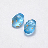 Transparent Spray Painted Glass Charms GLAA-R211-05-B02-2