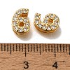 Rack Plating Number Brass Micro Pave Clear Cubic Zirconia Silde Charms KK-A231-13G-3