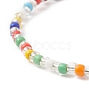 Colorful Seed Beaded Stretch Bracelet with Brass Charms for Women BJEW-JB09218-01-5