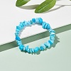 Synthetic Turquoise Chips Beads Stretch Bracelet for Women BJEW-AL00003-12-2