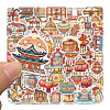 50Pcs Antique Theme PVC Waterproof Self-Adhesive Stickers PW-WG22100-01-2