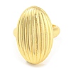 Rack Plating Brass Grooved Oval Adjustable Rings RJEW-Q784-08G-2