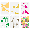 5Pcs 5 Styles PET Hollow Out Drawing Painting Stencils Sets DIY-WH0383-0095-1