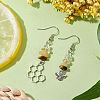 Natural Mixed Stone Bees Dangle Earrings EJEW-JE06151-2