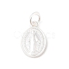 999 Fine Silver Oval with Virgin Religious Medal Charms with Jump Rings STER-C006-01S-1