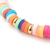 Polymer Clay Heishi Beads Stretch Bracelets Sets for Valentine's Day BJEW-JB06298-01-7