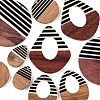 10Pcs 5 Style Resin & Walnut Wood Pendants RESI-LS0001-20-4