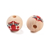 Printed Wood European Beads WOOD-G022-06H-3