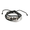 PU Imitation Leather Cord Triple Layer Multi-strand Bracelets BJEW-P329-04AS-2