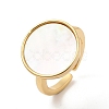 Natural Shell Flat Round Open Cuff Rings RJEW-L106-013G-1