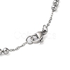 304 Stainless Steel Round Beaded Link Chain Necklaces for Women NJEW-D058-02P-3