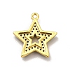 Brass Micro Pave Cubic Zirconia Charms KK-P230-08G-3