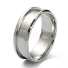 201 Stainless Steel Grooved Finger Ring Settings STAS-WH0029-52E-P-2