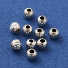 925 Sterling Silver Corrugated Round Spacer Beads STER-K178-02A-S-2