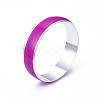 Glow in the Dark Luminous Brass Plain Band Finger Ring for Women RJEW-T022-002-5