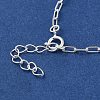 925 Sterling Silver Paperclip Chain Bracelets for Women BJEW-E101-01S-02-4