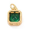 Real 18K Gold Plated Brass Inlaid Cubic Zirconia Charms ZIRC-L100-073G-01-3