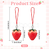 Resin Strawberry Pendant Mobile Straps HJEW-AB00014-2