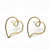 Brass Stud Earrings KK-T032-166G-1