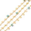 Natural Turquoise Column Beaded Chains CHC-K012-01G-10-1