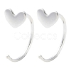 999 Sterling Silver Pull Through Earrings EJEW-P296-26B-S-1