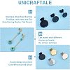 Unicraftale 48Pcs 12 Style Ion Plating(IP) 304 Stainless Steel Stud Earring Findings STAS-UN0039-36-4