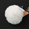 Imitation Rex Rabbit Fur Ball & PU Leather Cat Pendant Keychain X1-KEYC-K018-05KCG-01-3