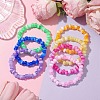 7Pcs 7 Colors Two Tone Rondelle Acrylic Beaded Stretch Bracelets for Women BJEW-JB10237-2