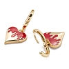 Brass Enamel Huggie Hoop Earrings EJEW-F264-17-G-4