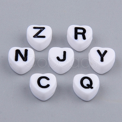 White Opaque Acrylic Enamel Beads MACR-SZ0001-28-1