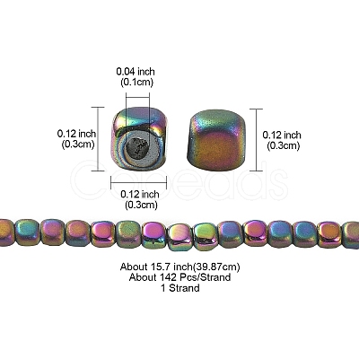 PVD Vacuum Plating Electroplate Non-magnetic Synthetic Hematite Beads Strands G-YW0001-48C-1