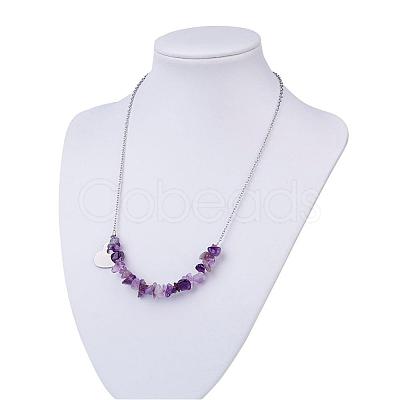 Gemstone Pendant Necklaces NJEW-JN01706-1