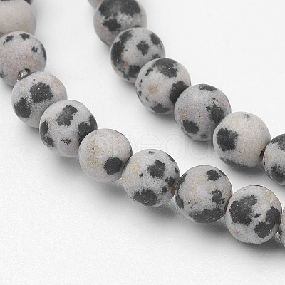 Natural Dalmatian Jasper Bead Strands G-G735-68F-4mm-1