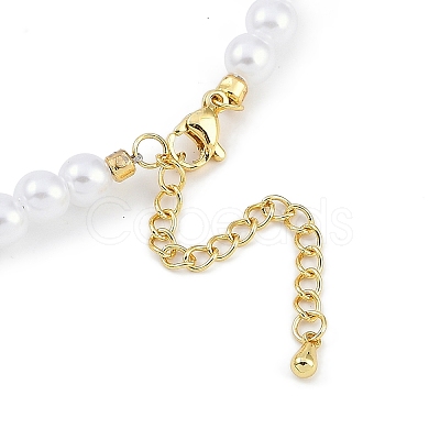 6mm Round ABS Imitation Pearl Beaded Necklaces NJEW-P317-12C-G-1