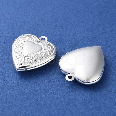 Rack Plating Brass Locket Pendants KK-F090-03S-1