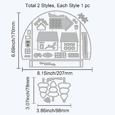 Christmas Theme Carbon Steel Cutting Dies Stencils DIY-WH0309-744-1