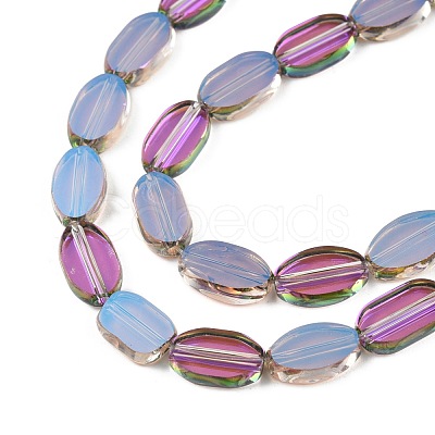 Painted Transparent Glass Beads Strands GLAA-E033-06B-03-1