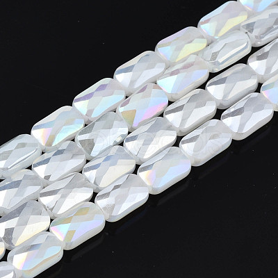 Electroplate Glass Beads Strands EGLA-N002-25-E02-1