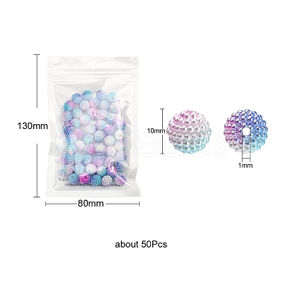 50Pcs Imitation Pearl Acrylic Beads OACR-YW0001-11G-1