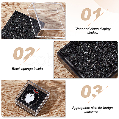 Plastic Badge Storage Box CON-WH0086-121C-1