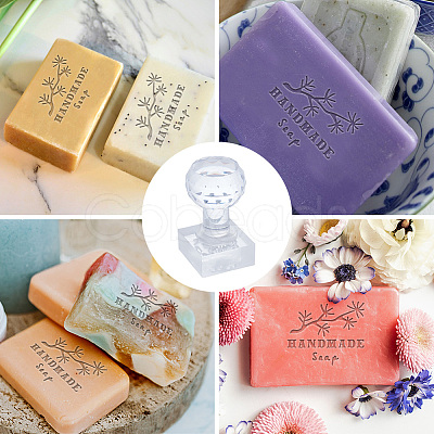 Clear Acrylic Soap Stamps DIY-WH0438-018-1