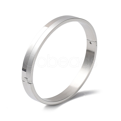 Non-Tarnish 304 Stainless Steel Plain Bangle BJEW-F464-11P-1