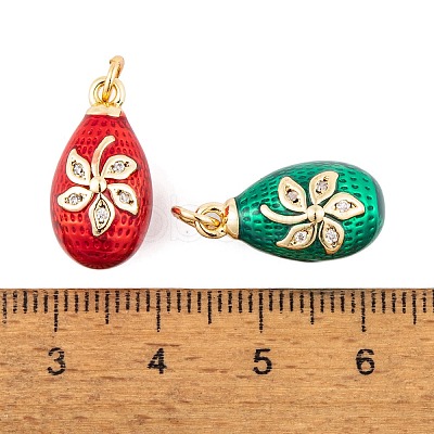 Brass Micro Pave Cubic Zirconia Pendants KK-E112-12G-1