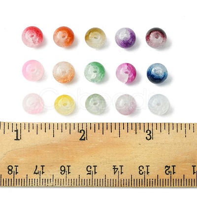 375Pcs 15 Colors Crackle Baking Painted Imitation Jade Glass Beads Sets DGLA-FS0001-06-1