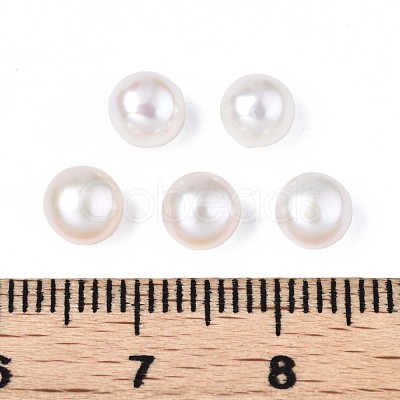 Half Drilled Natural Cultured Freshwater Pearl Beads PEAR-N020-02A-1