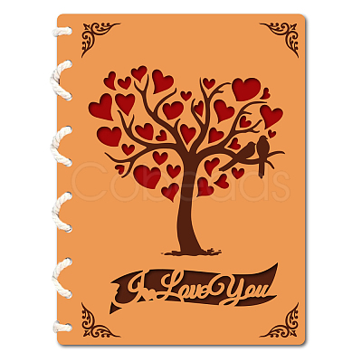 Wooden Commemorative Cards Book WOOD-WH0045-04-1