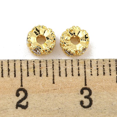 Brass Micro Pave Clear Cubic Zirconia Beads KK-G490-16G-1