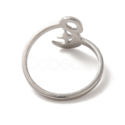 Non-Tarnish 304 Stainless Steel Cuff Ring RJEW-C068-13P-1