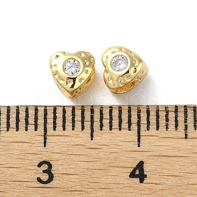 Valentine's Day Brass Micro Pave Cubic Zirconia Beads KK-P256-10G-01-1